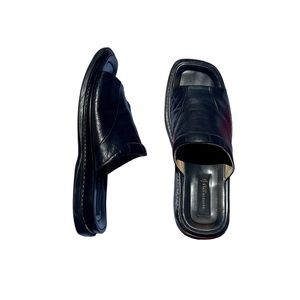 Mens size 13 Black leather Kenneth Cole slip on sandal/beach/boho/slides
